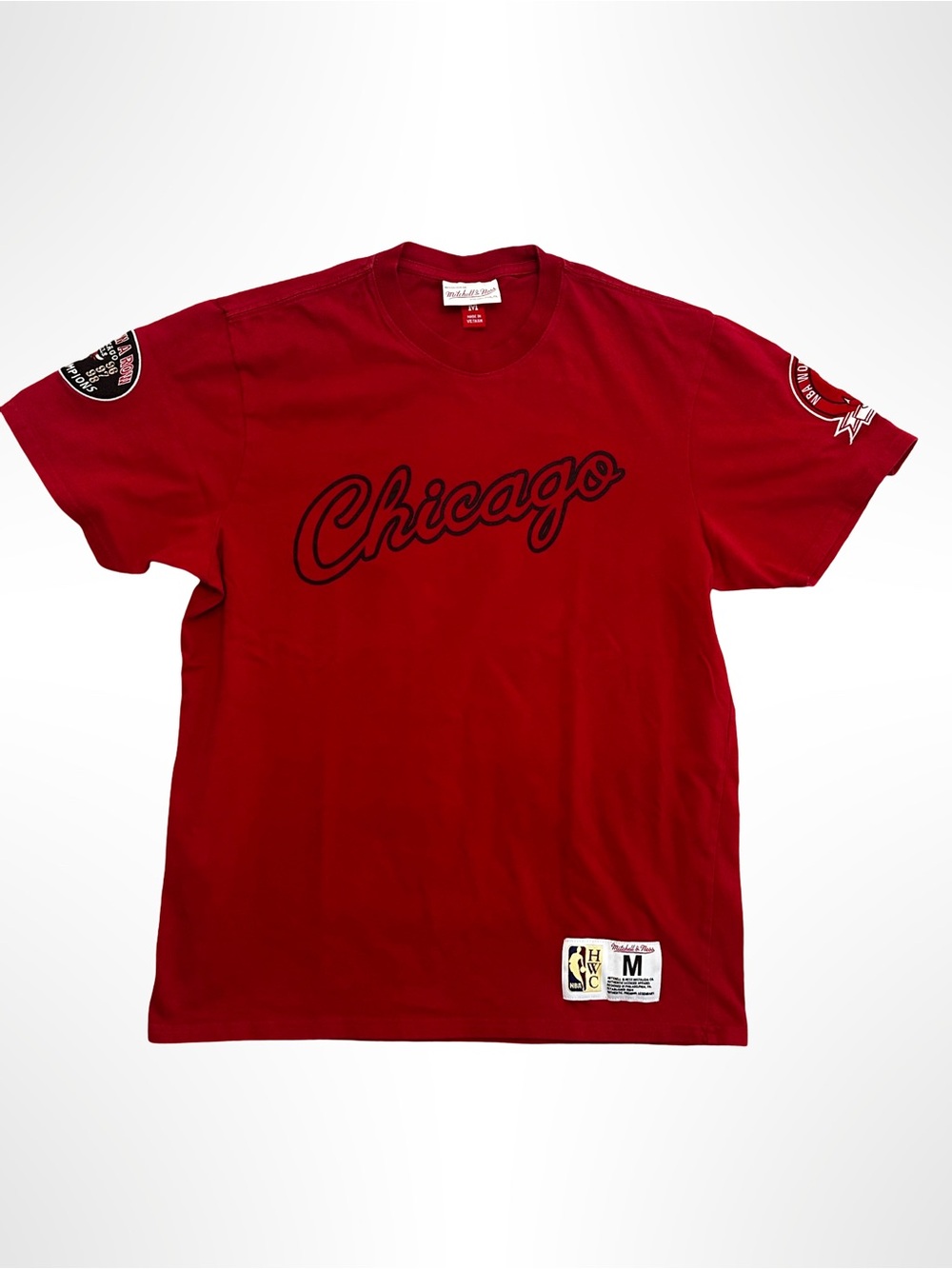 Mitchell & Ness Chicago Script Red Short Sleeve Tee